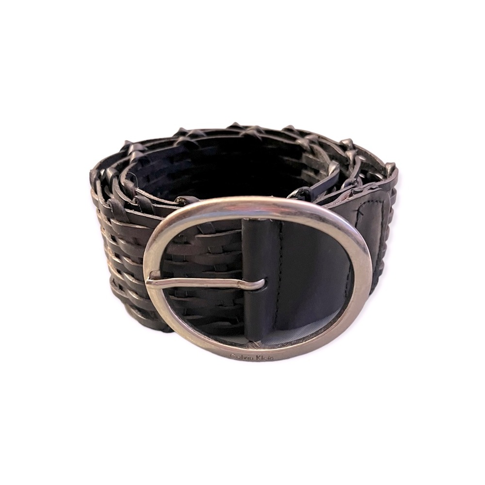 VTG 90s Calvin Klein Woven Belt with Brass Buckle